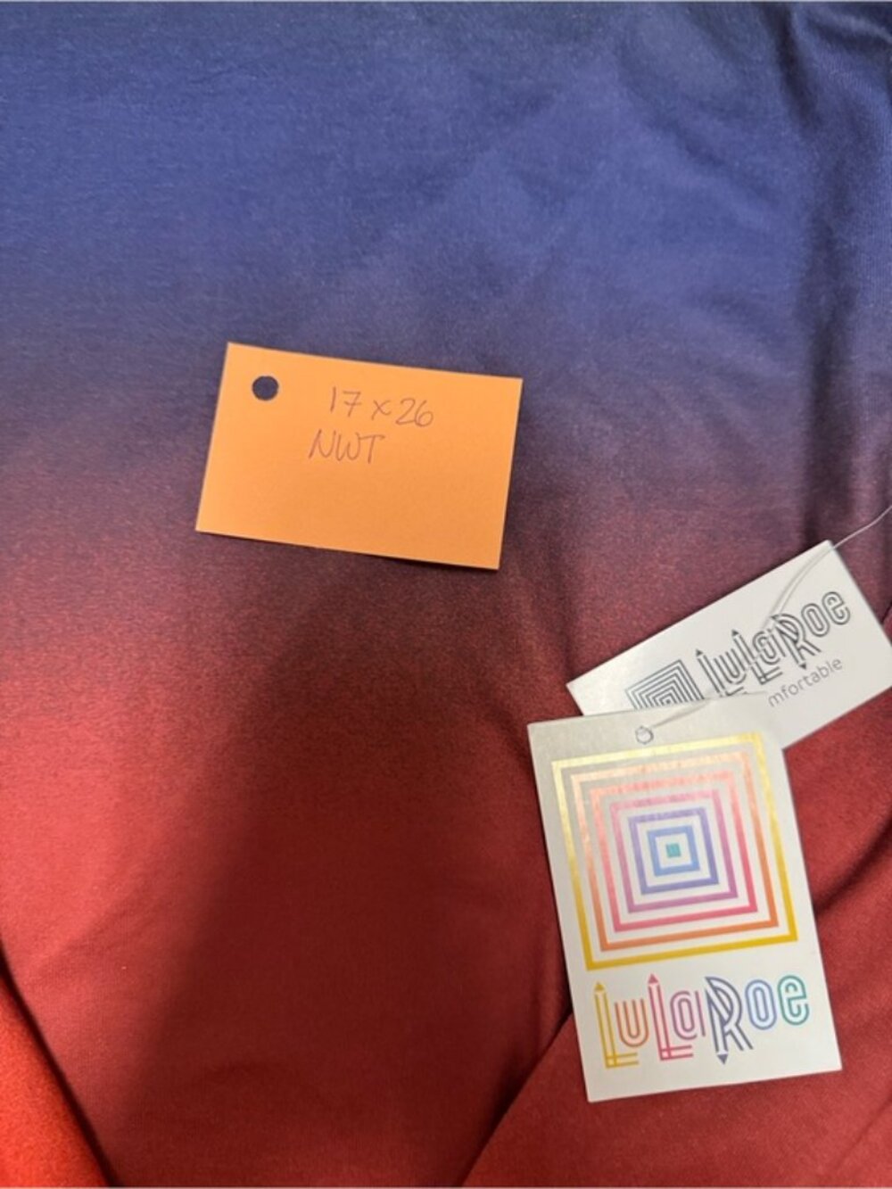 LulaRoe Ombré Navy, Red, Block Top - Picture 3 of 3